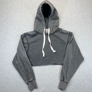 BDG Urban Outfitters Cropped Hoodie Women’s Medium Gray Open Hem Long Sleeve